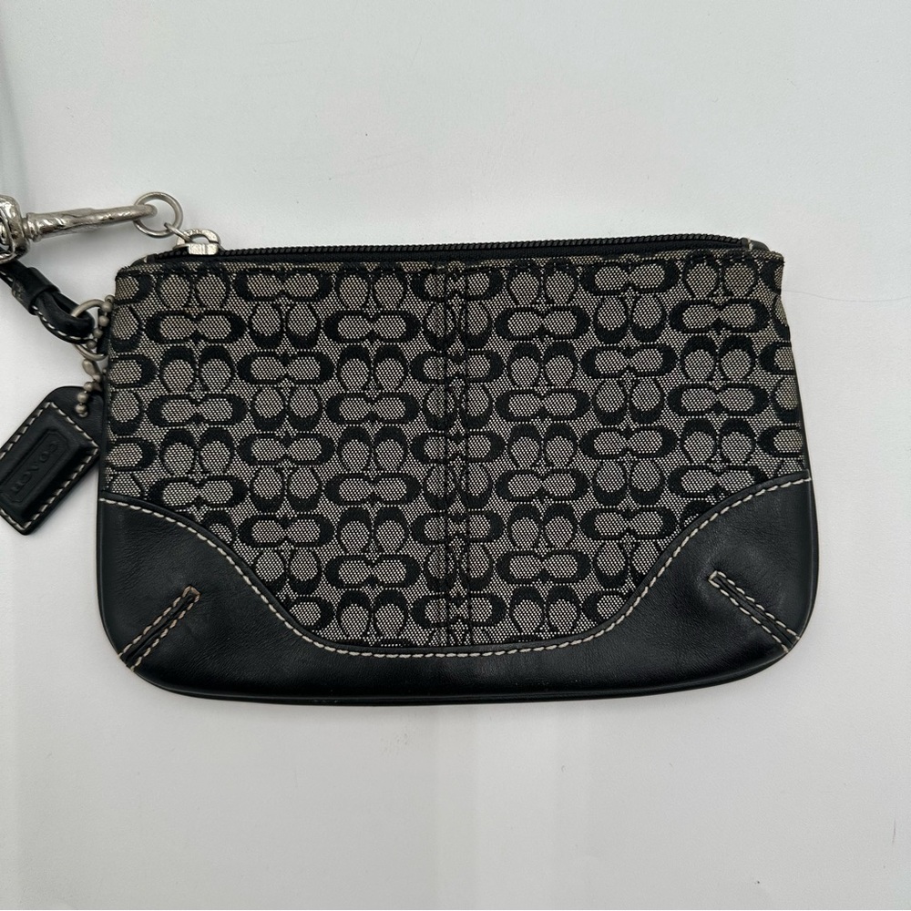 Coach Black Signature Canvas Wristlet